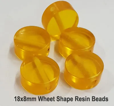 10 Pcs Pack Size about 18x8mm Wheel Shape Resin Beads Limited Quantity