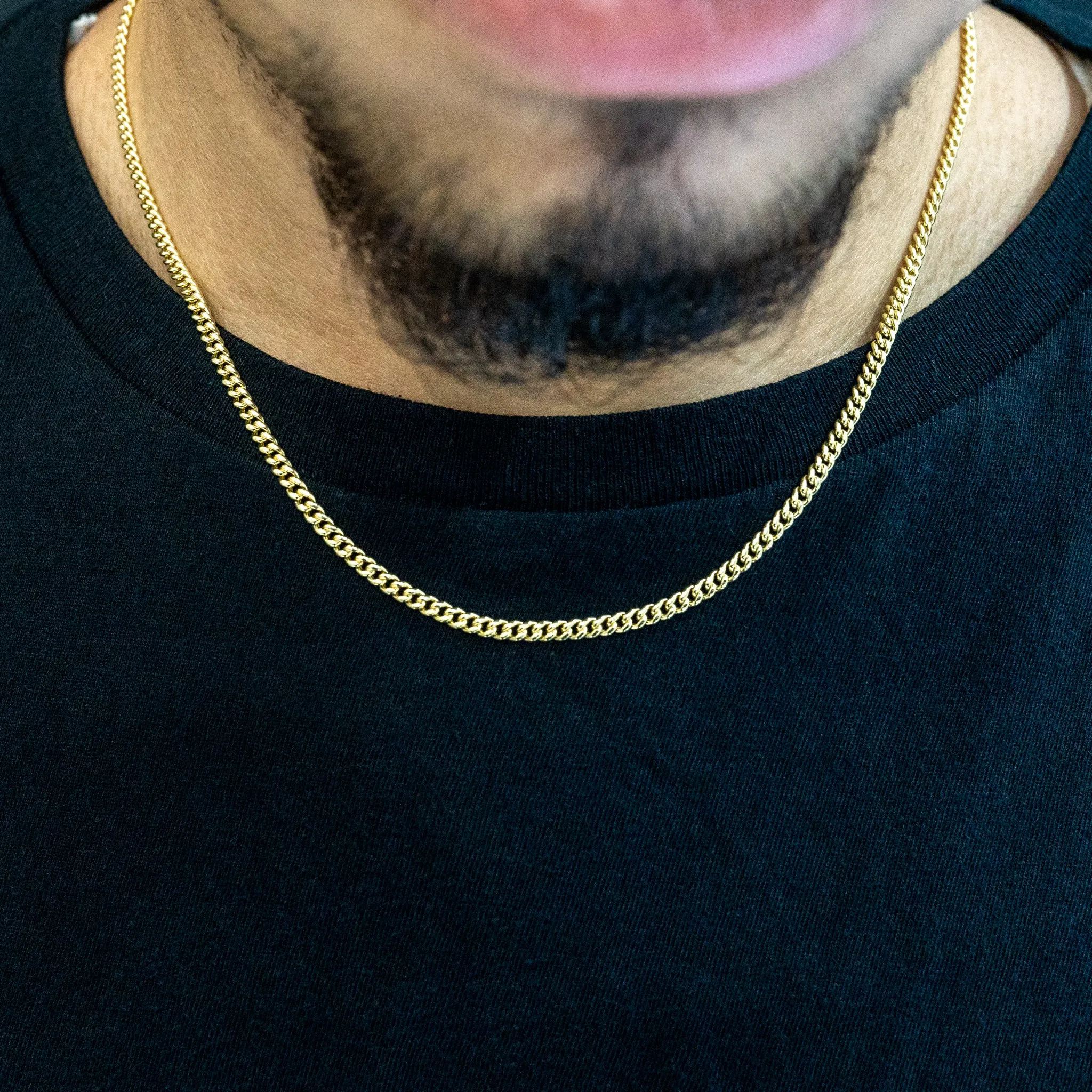 14k Solid Rose Gold Cuban Link Chain 3mm