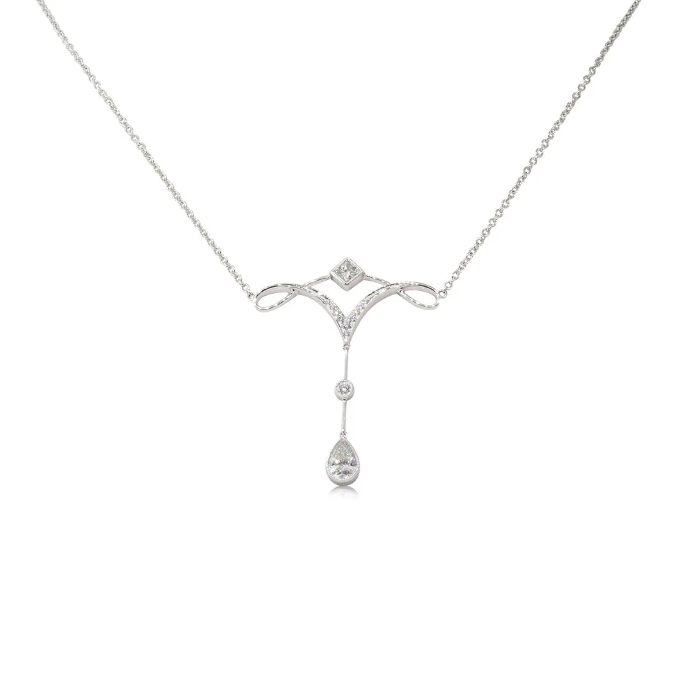 18ct White Gold 1.00ct Diamond Necklace