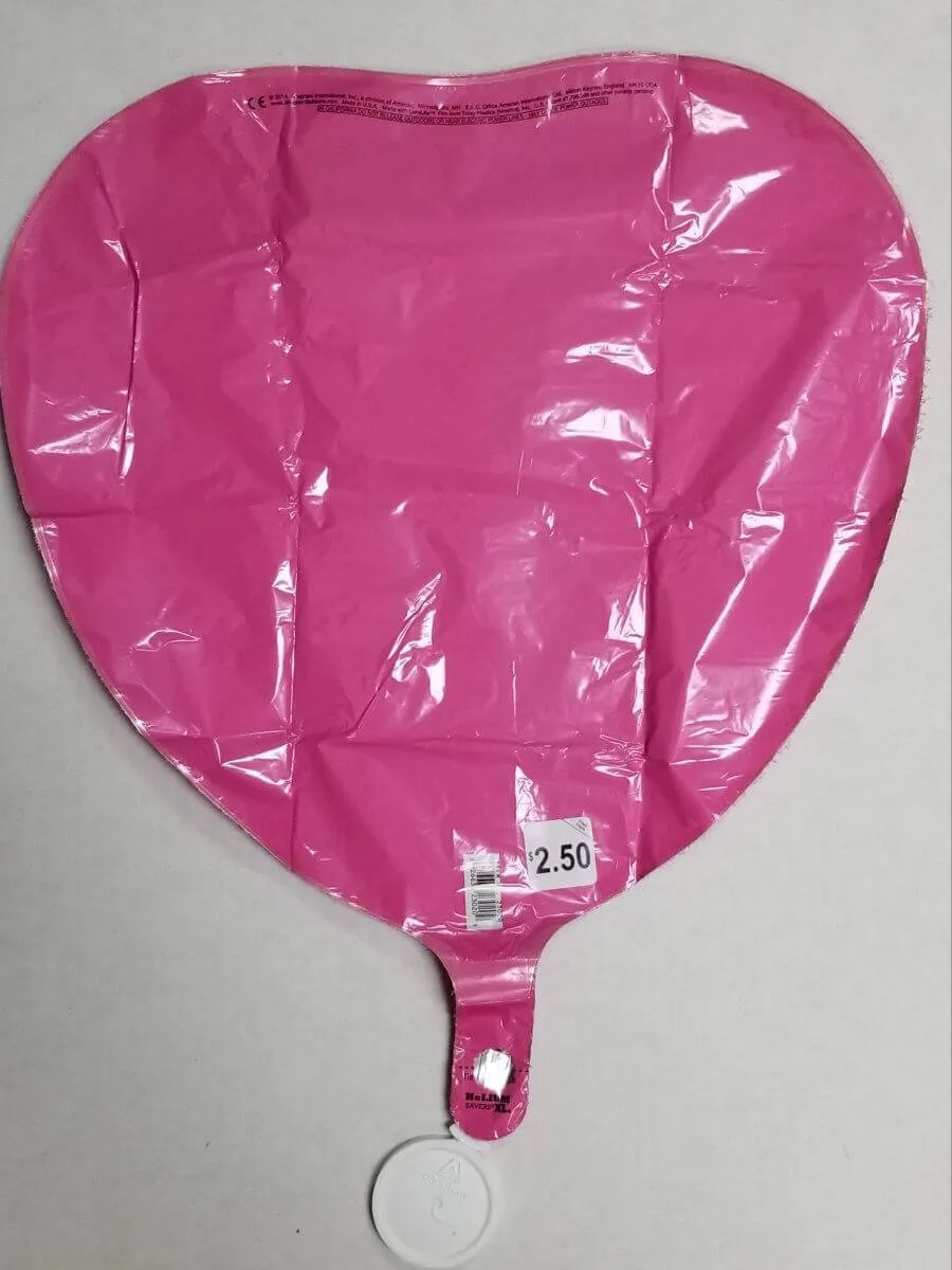 18" Magenta Heart Mylar Balloon