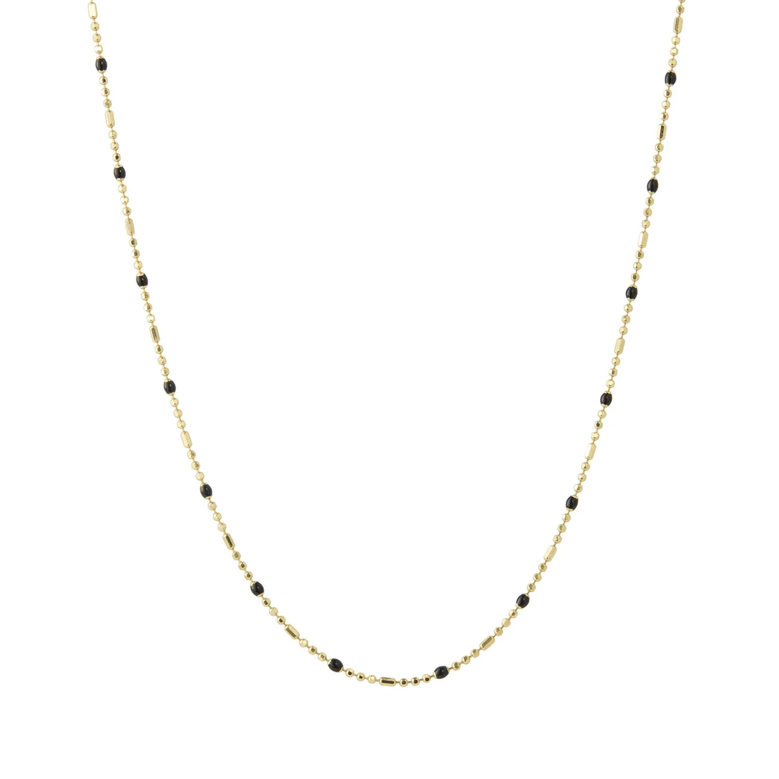 18" Onyx Dot Ball Chain Necklace