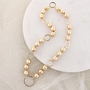 21" Gold Bead Stretch Necklace w/ Circles