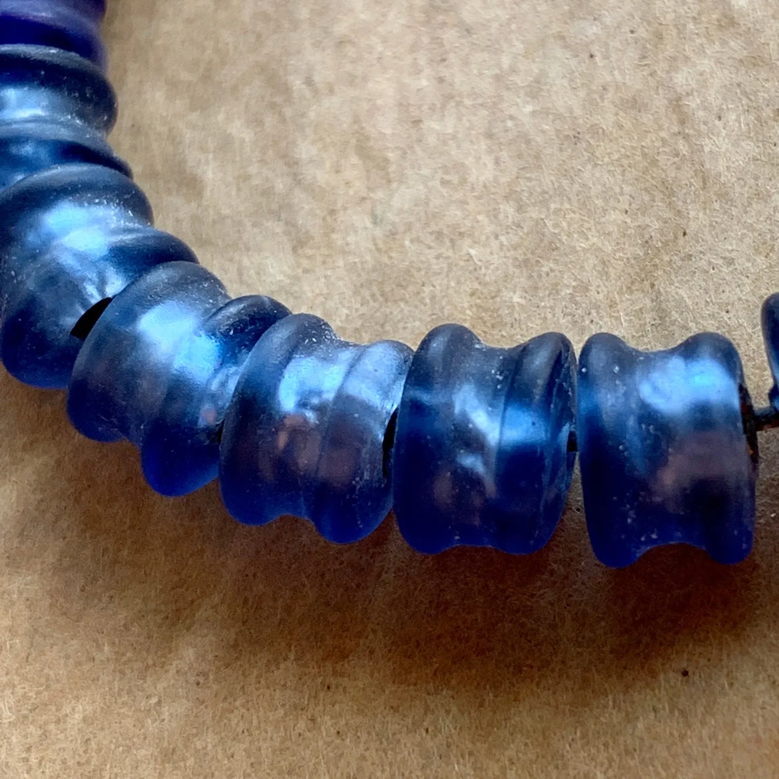 8mm Matte Blue Venetian Bead