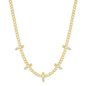 Ania Haie Gold Curb Chain Sparkle Point Necklace N053-07G