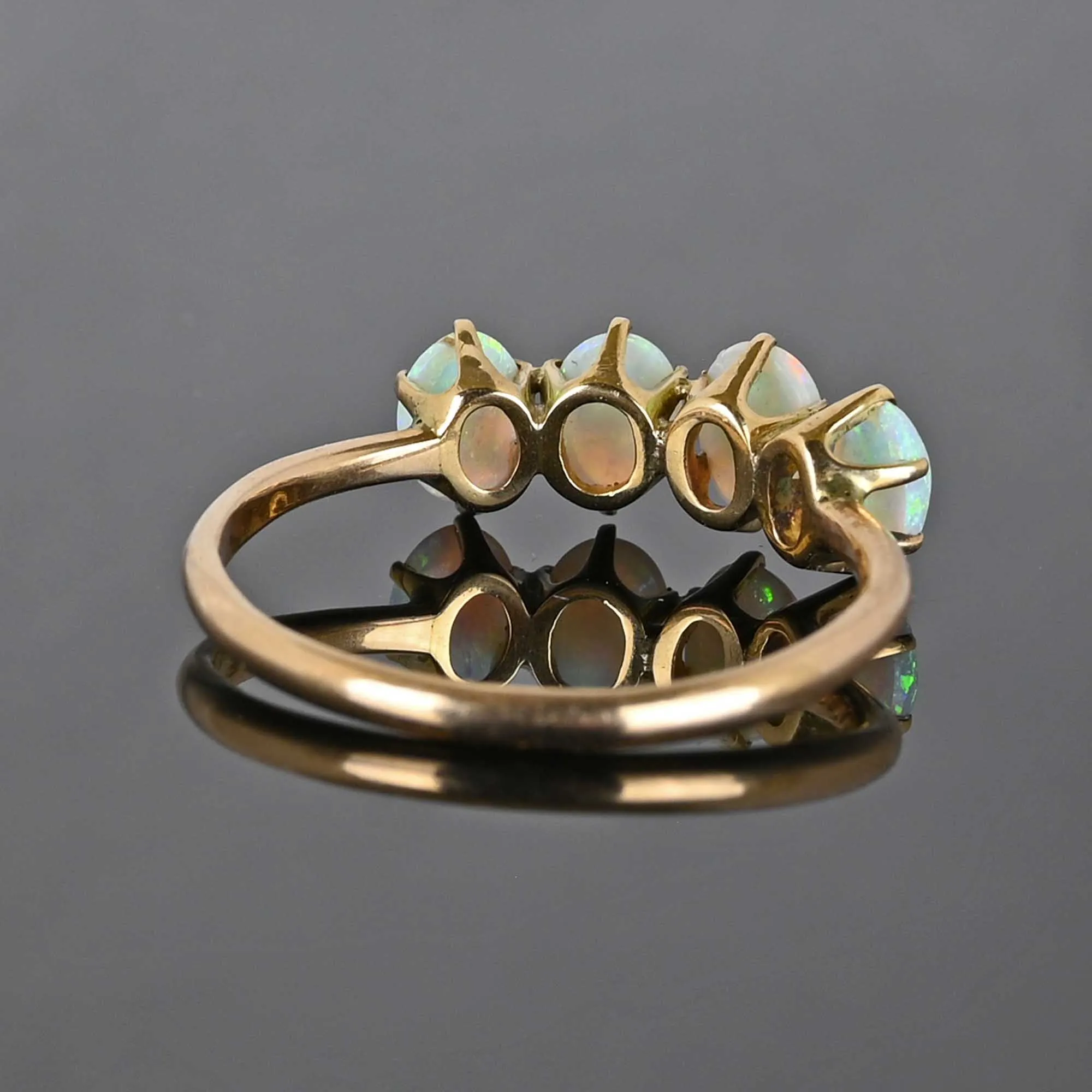 Antique Edwardian Cabochon Opal Ring in 12K Gold