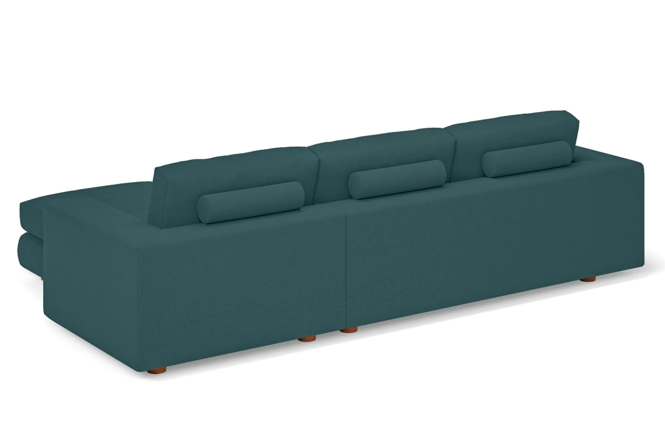 Arezzo 4 Seater Right Hand Facing Chaise Lounge Corner Sofa Teal Linen Fabric