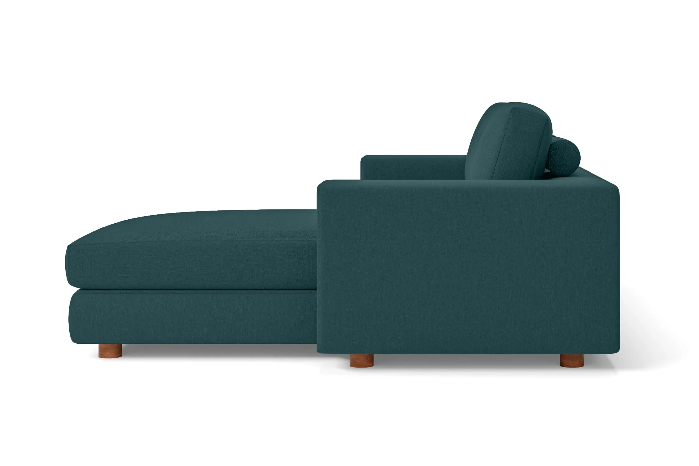 Arezzo 4 Seater Right Hand Facing Chaise Lounge Corner Sofa Teal Linen Fabric