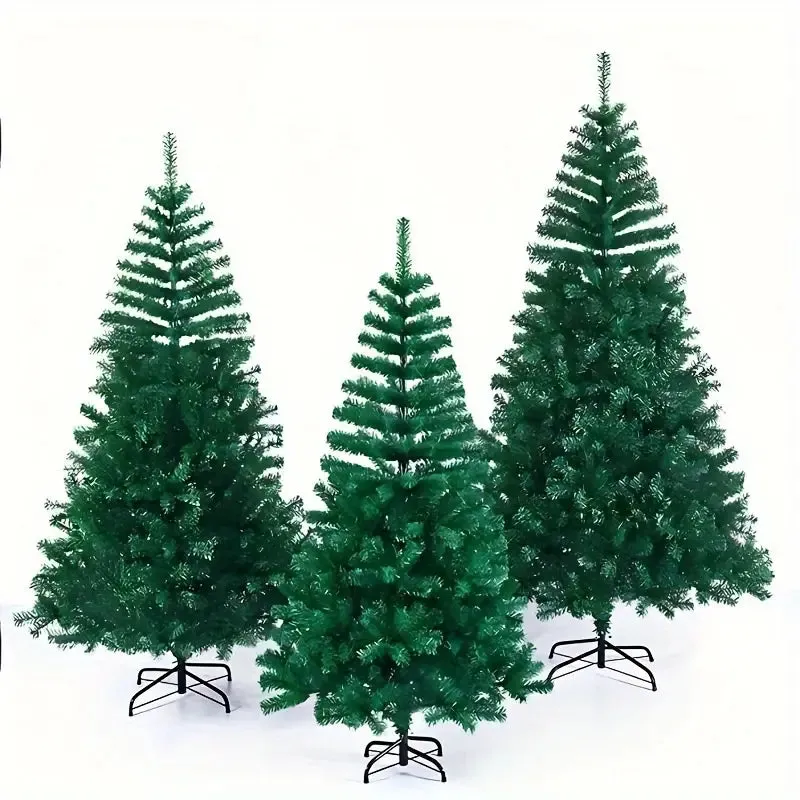 Artificial Christmas Tree, Green, Collapsible Base with 500 Branches, PVC/PE Tips, Steel Wire, No Power Needed, Perfect for Home & Holiday Decor, Bohemian Style, All-Season, Cypress Family