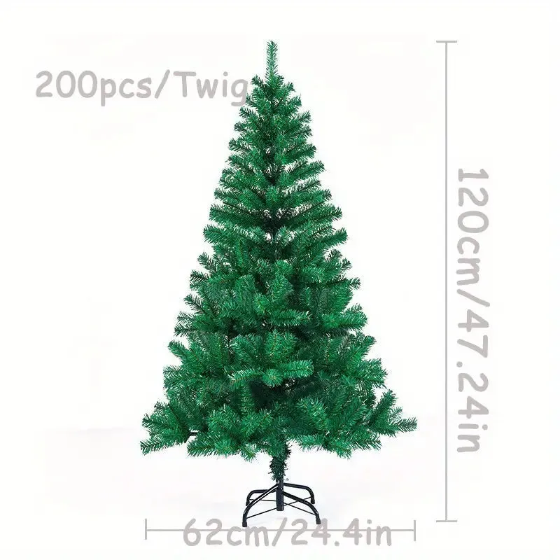 Artificial Christmas Tree, Green, Collapsible Base with 500 Branches, PVC/PE Tips, Steel Wire, No Power Needed, Perfect for Home & Holiday Decor, Bohemian Style, All-Season, Cypress Family