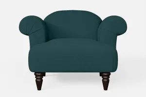 Barberton Armchair Teal Linen Fabric