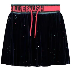 BILLIEBLUSH GLITTER VELVET SKIRT WITH LOGO ELASTIC WAIST