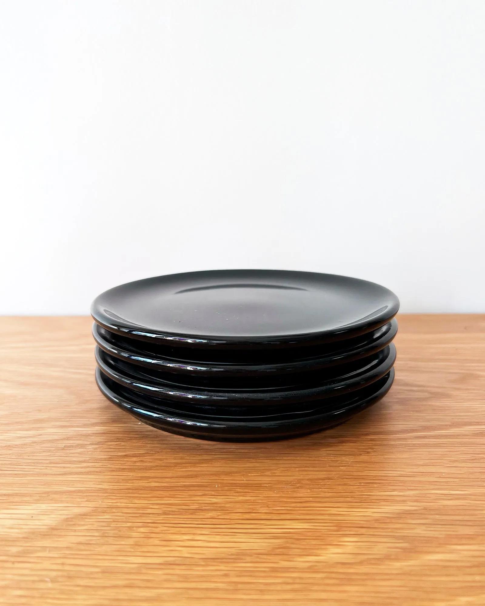 Black Caviar Handmade Dessert Plates - Set of 4