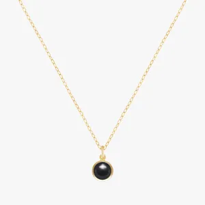 Black Onyx Bezel Necklace