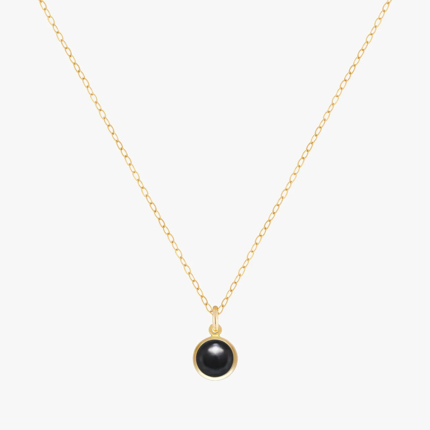 Black Onyx Bezel Necklace