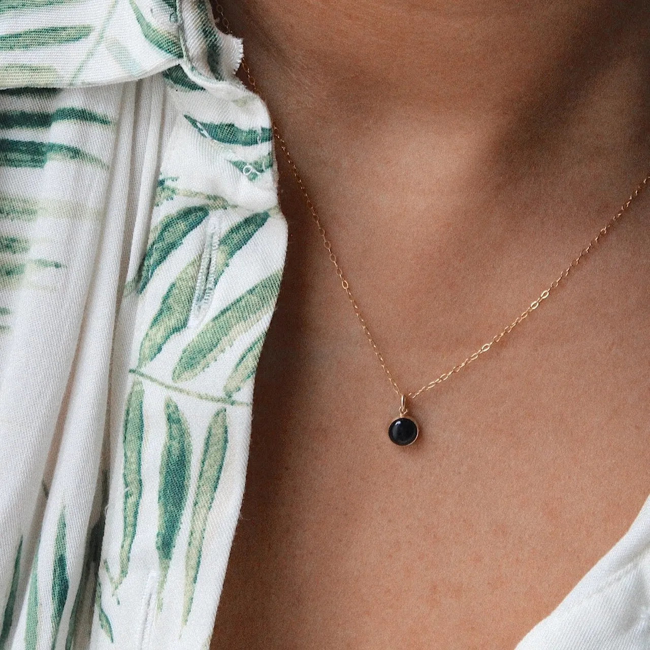 Black Onyx Bezel Necklace