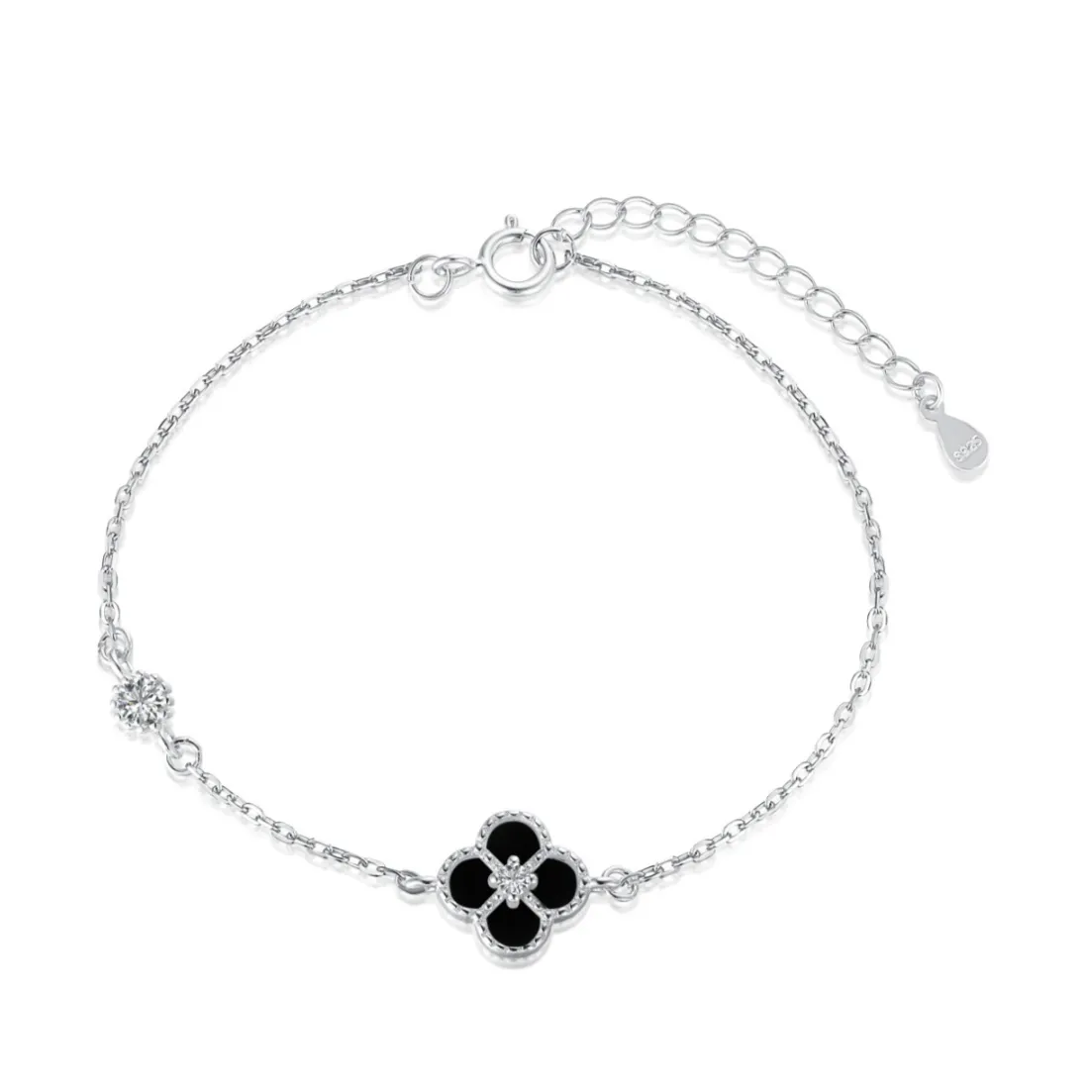 Black Onyx Clover Bracelet