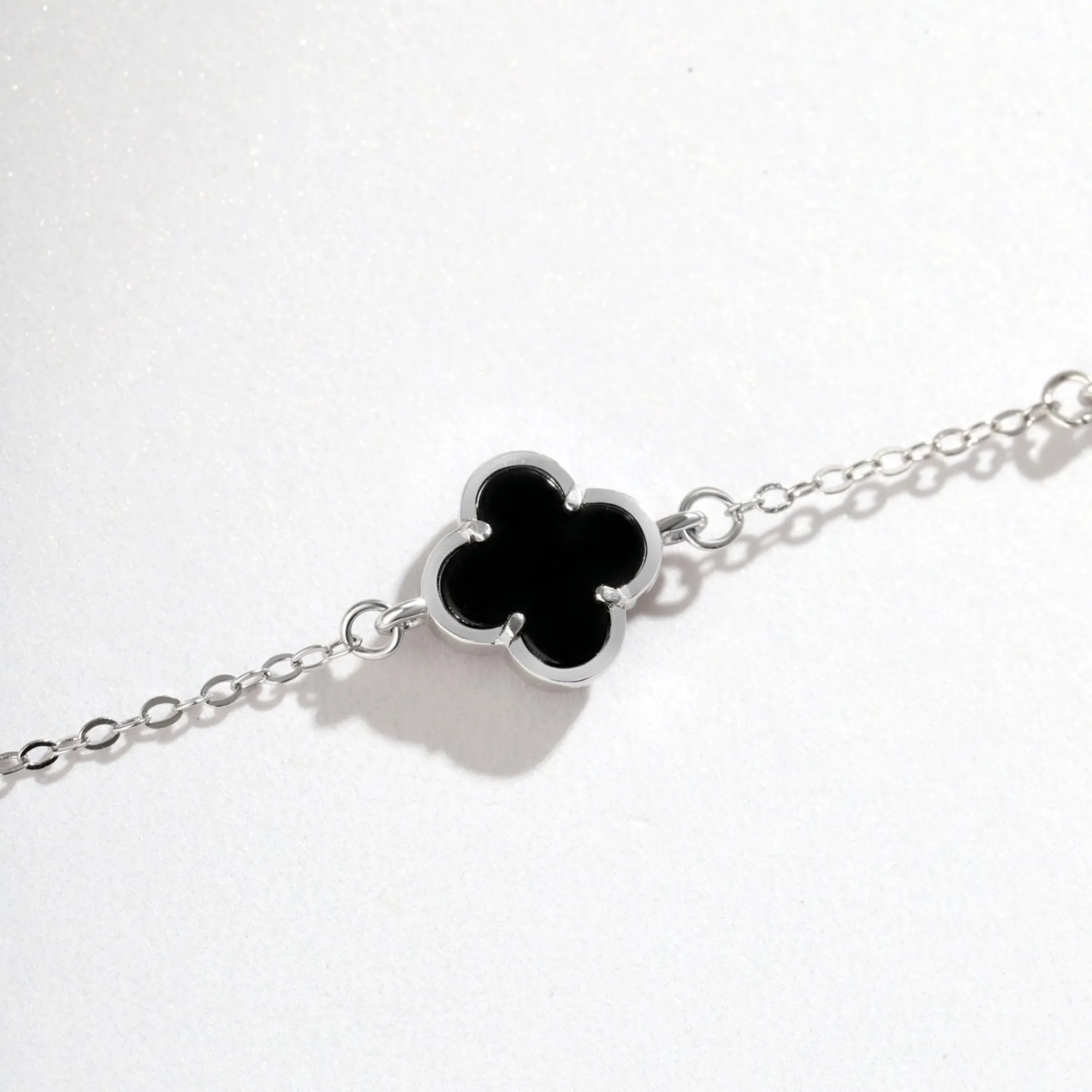 Black Onyx Clover Bracelet