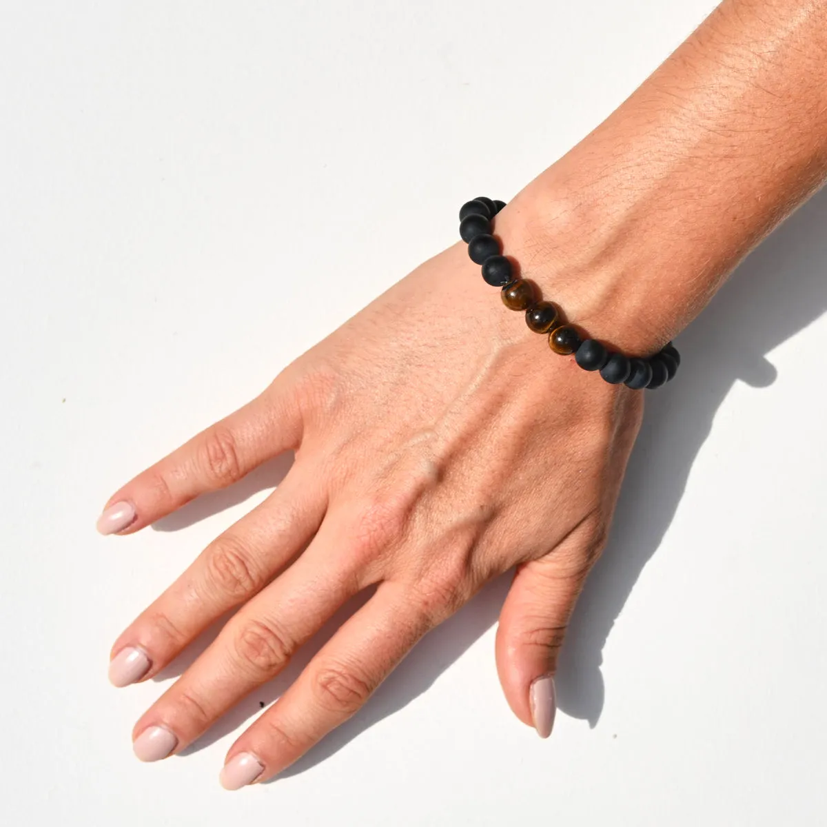 Black Onyx / Tiger's Eye Bracelet - PROTECT   MANIFEST