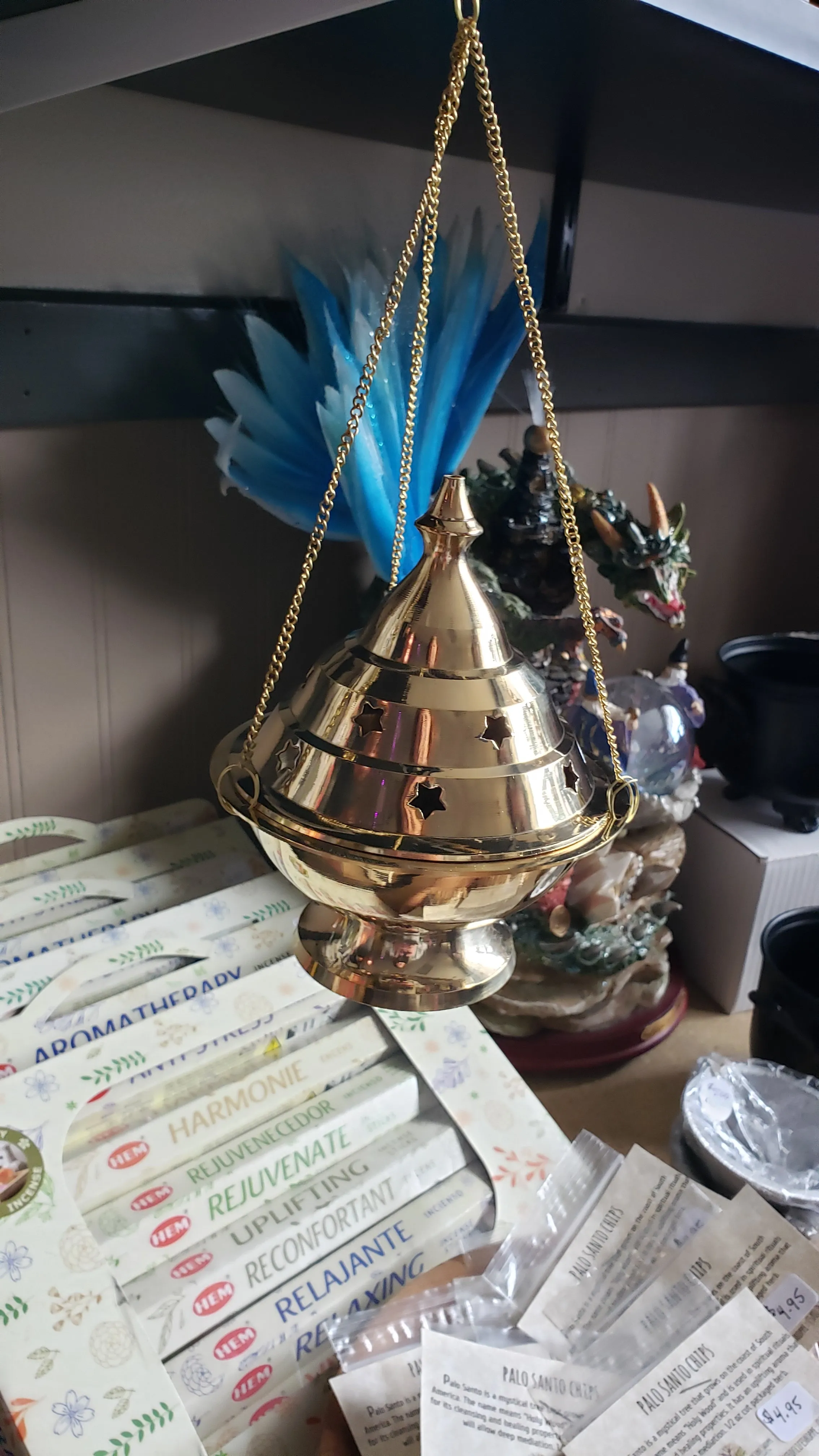 Brass Hanging Incense Burner - Large