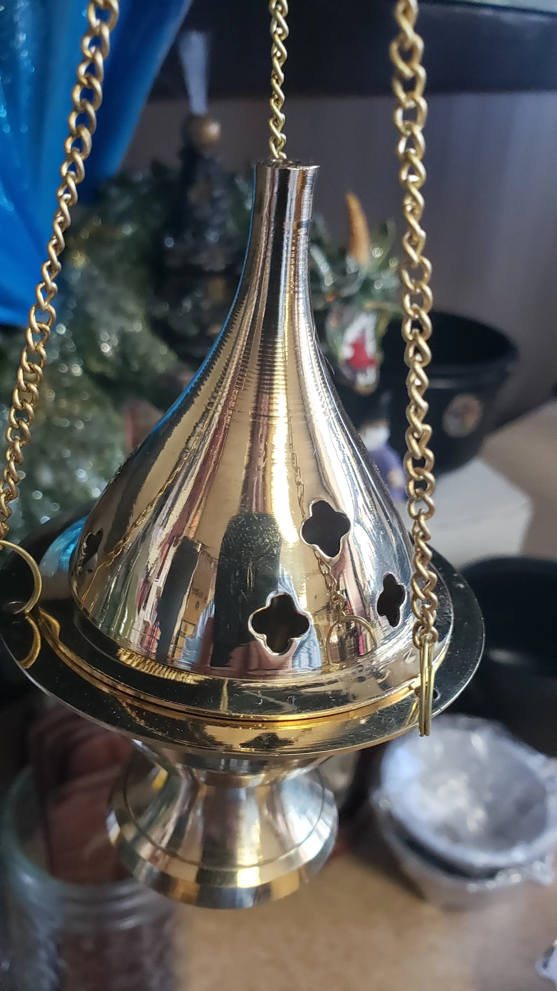 Brass Hanging Incense Burner - Large