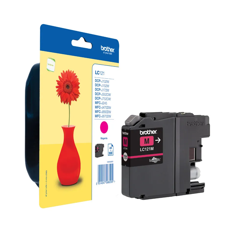 Brother Lc121m - Magenta - Original - Ink Cartridge - For Brother Dcp-J100, J105, J132, J152, J552, J752, Mfc-J245, J470