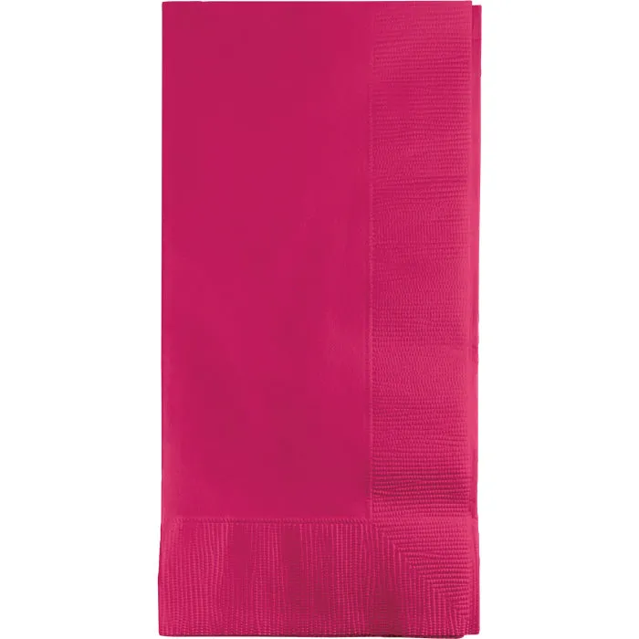 Bulk Hot Magenta 2 Ply Dinner Napkins (600 per Case)