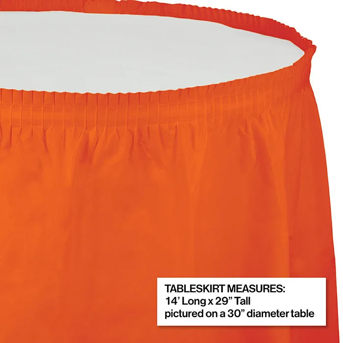 Bulk Sunkissed Orange Plastic Tableskirt 29 inch x 14 ft (6 per Case)