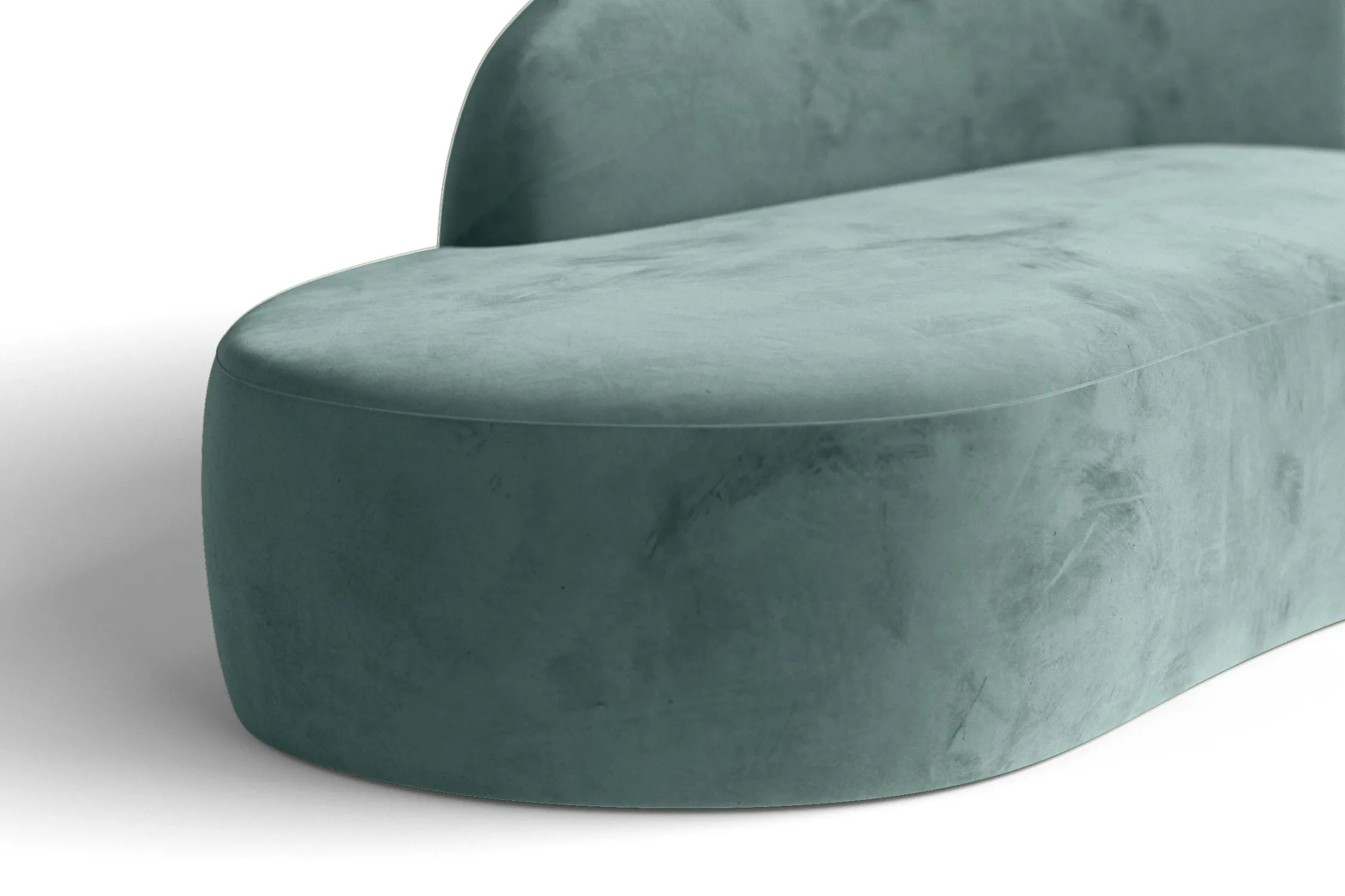 Caserta 3 Seater Left Hand Facing Chaise Lounge Corner Sofa Teal Velvet