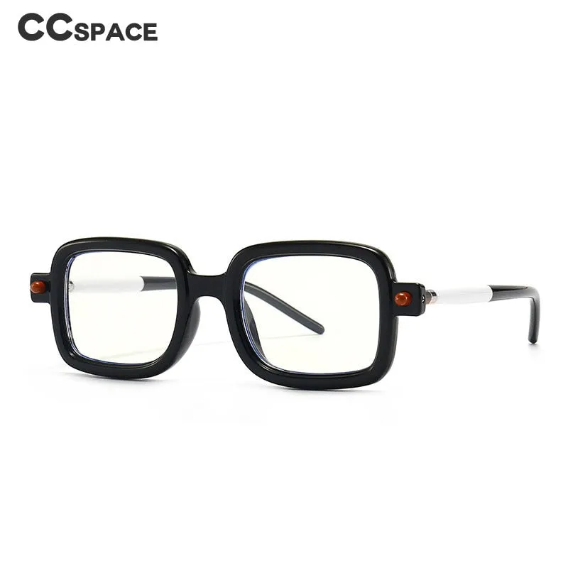 CCspace Unisex Full Rim Rectangle Resin Frame Eyeglasses 53979