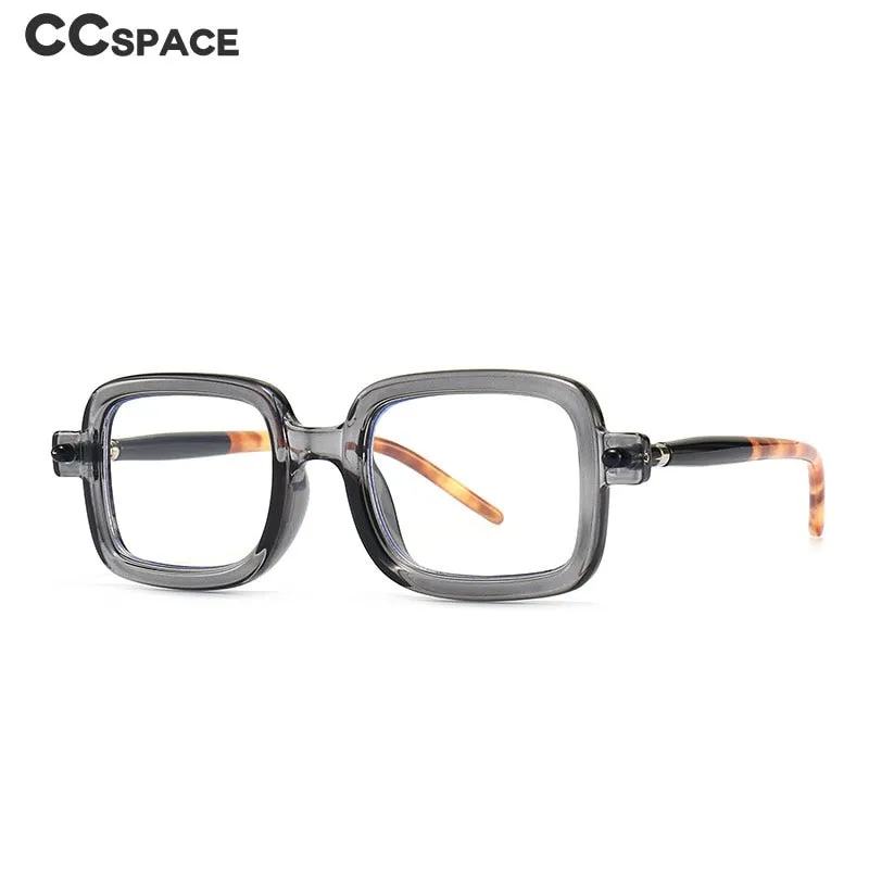 CCspace Unisex Full Rim Rectangle Resin Frame Eyeglasses 53979