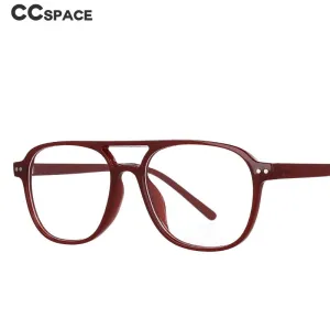 CCspace Unisex Full Rim Square Resin Double Bridge Frame Eyeglasses 53120