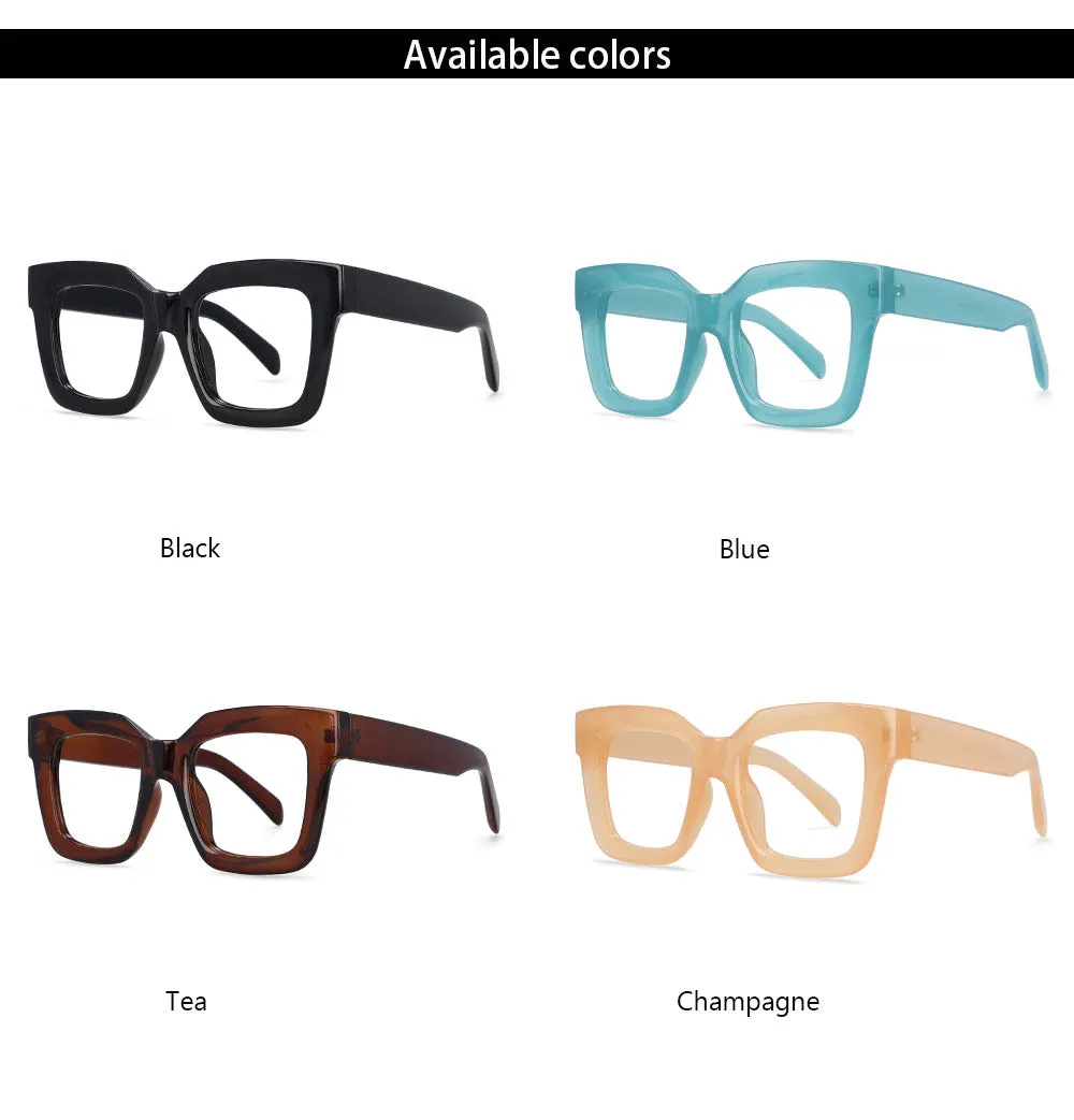 CCspace Unisex Oversized Square Resin Frame Eyeglasses 54406