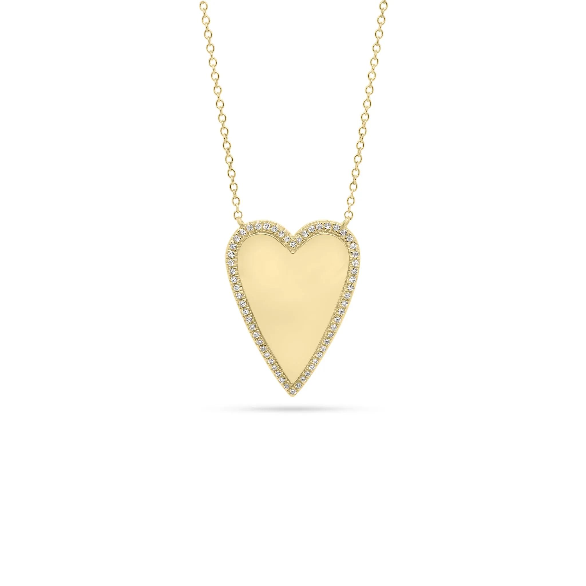 Diamond-Framed Elongated Heart Pendant