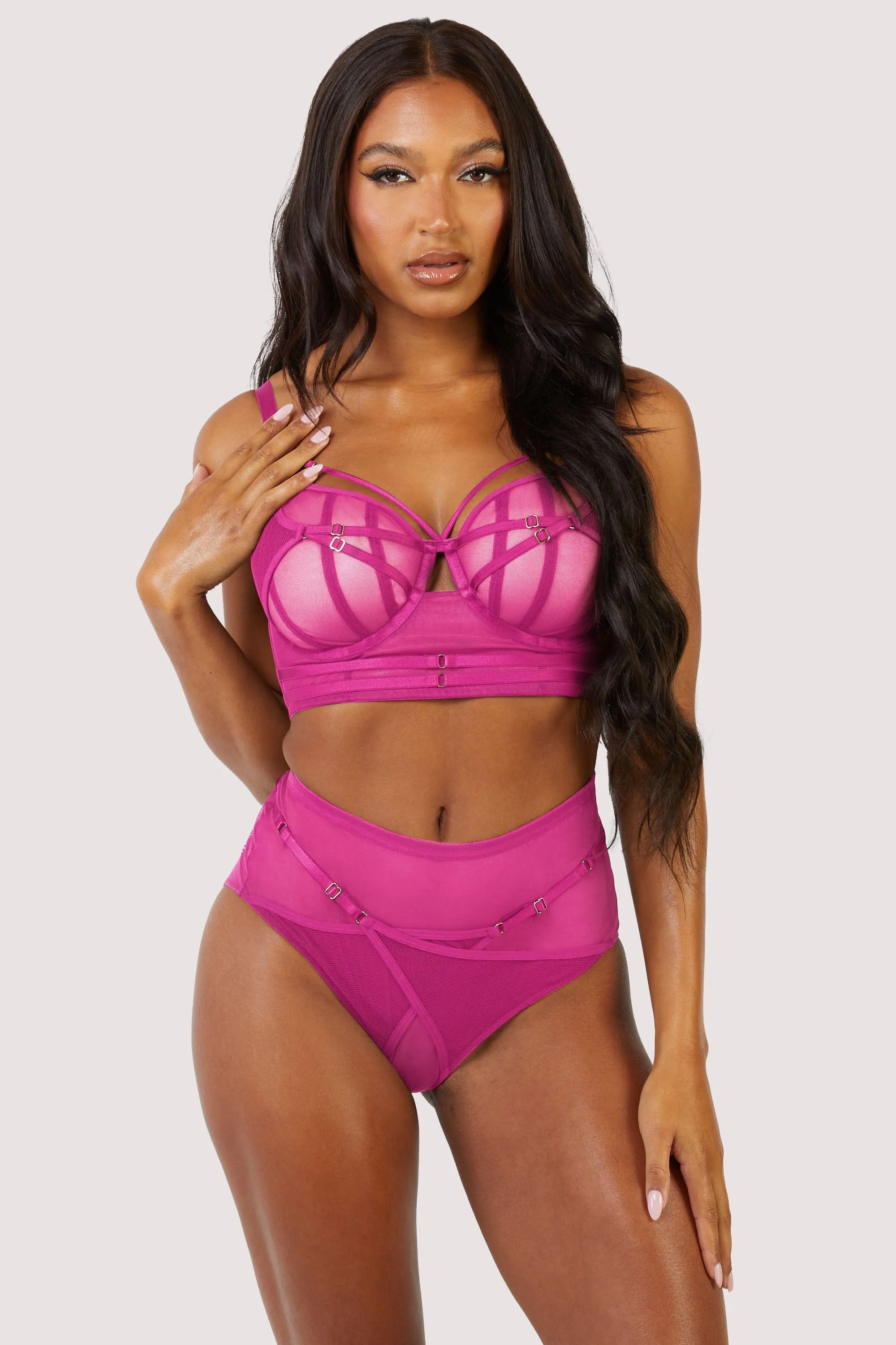 Eddie Magenta Crossover Wrap High Waist Brief