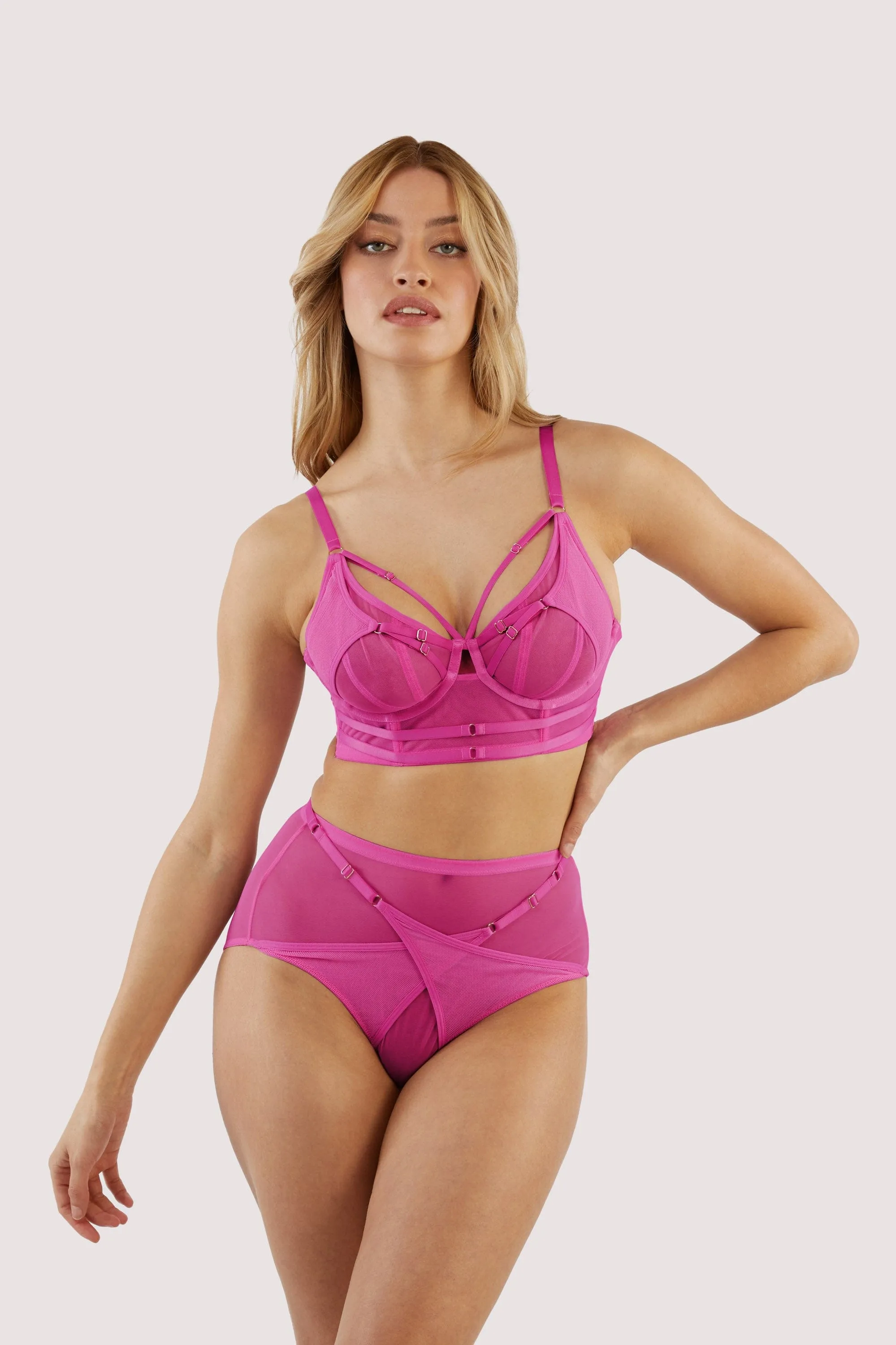 Eddie Magenta Crossover Wrap High Waist Brief