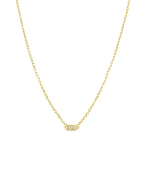 Elongated CZ Pendant Necklace