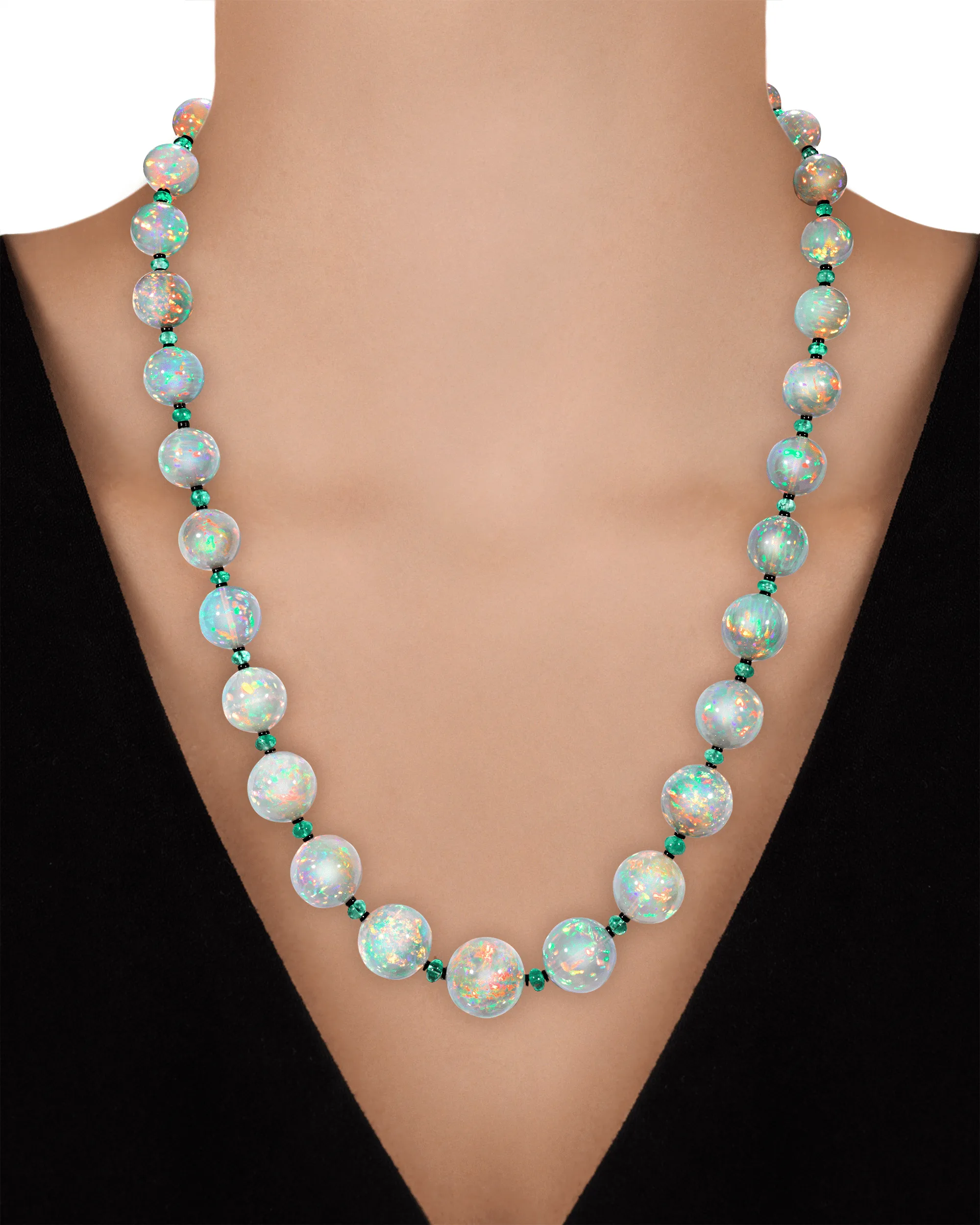 Ethiopian Opal Bead Necklace, 680.00 Carats