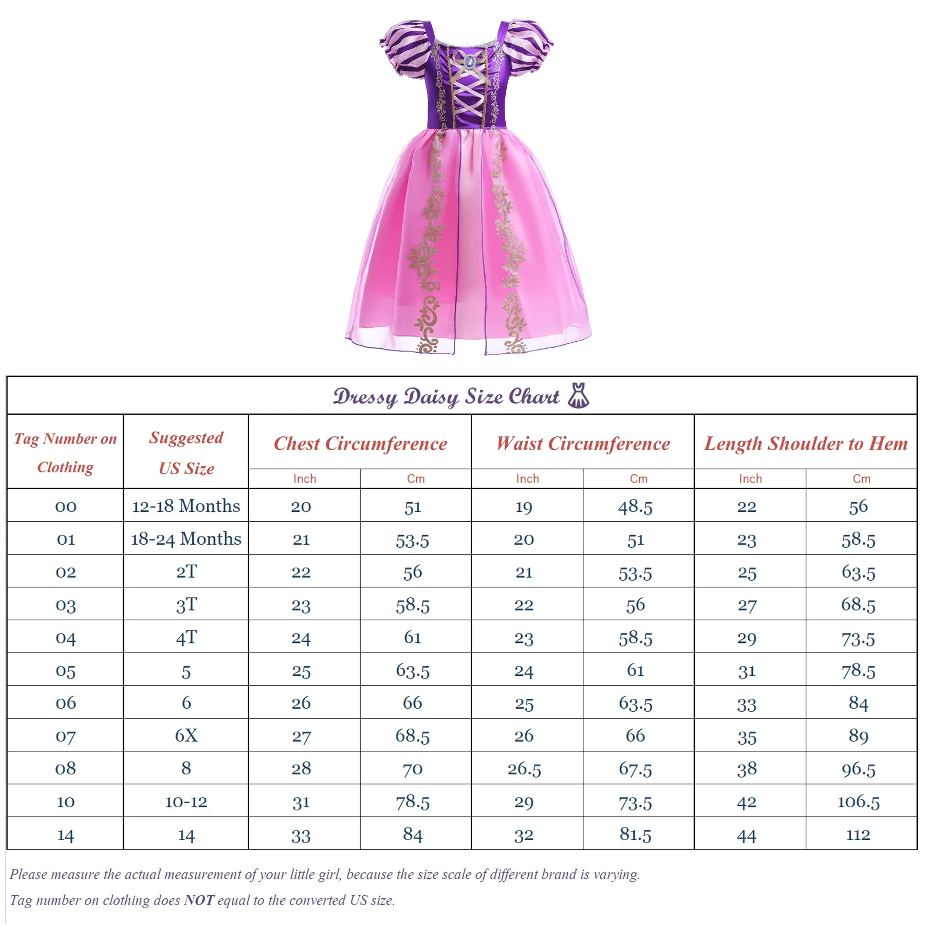 FC056 Princess Costume Halloween Birthday Fancy Party Dress Up Pageant Gown for Girls