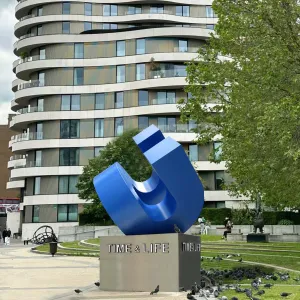 FINEST Blue Public City Decoration Abstract Stainless Steel "Time & Life" Sculpture FS-042