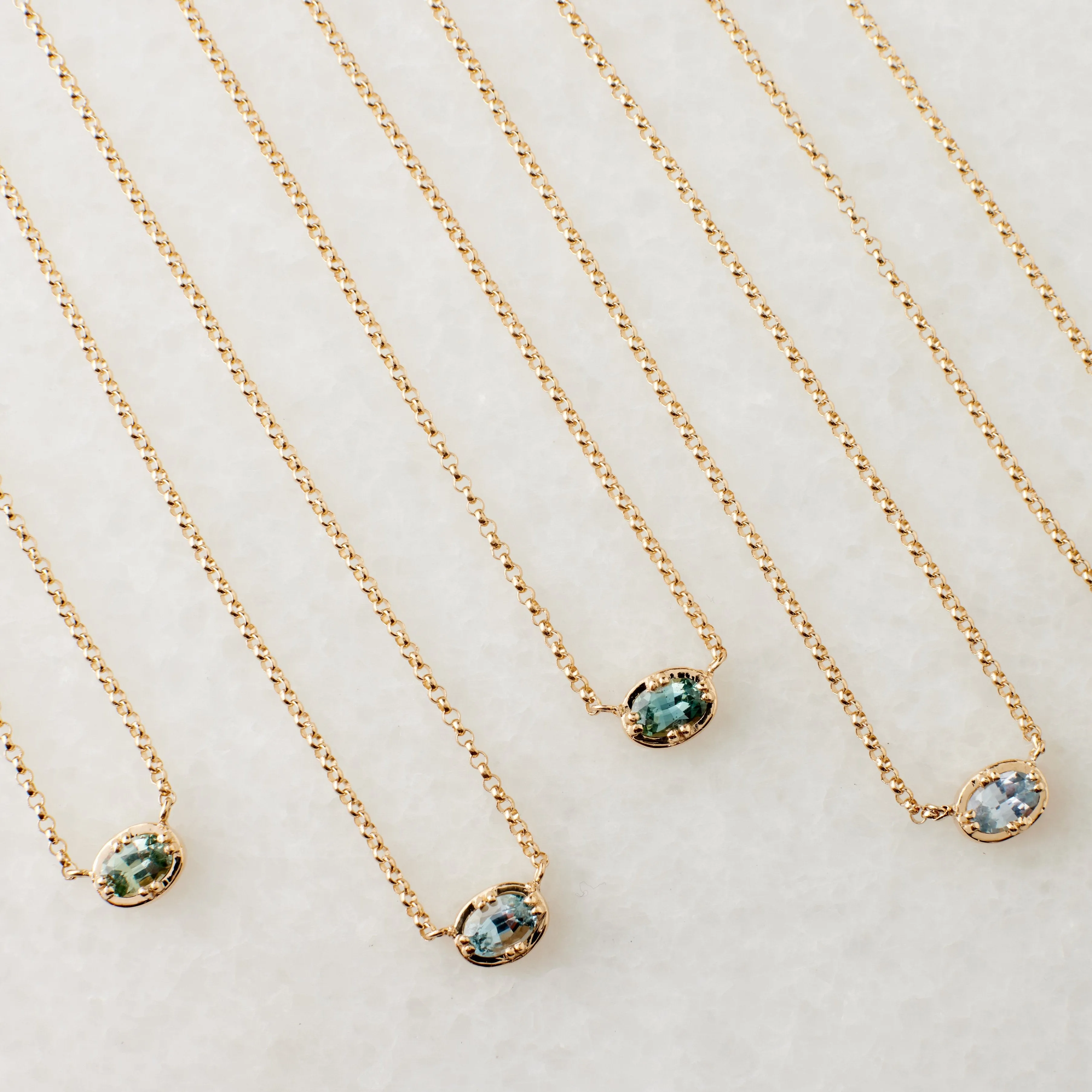 Fiona Necklace - Teal Montana Sapphire