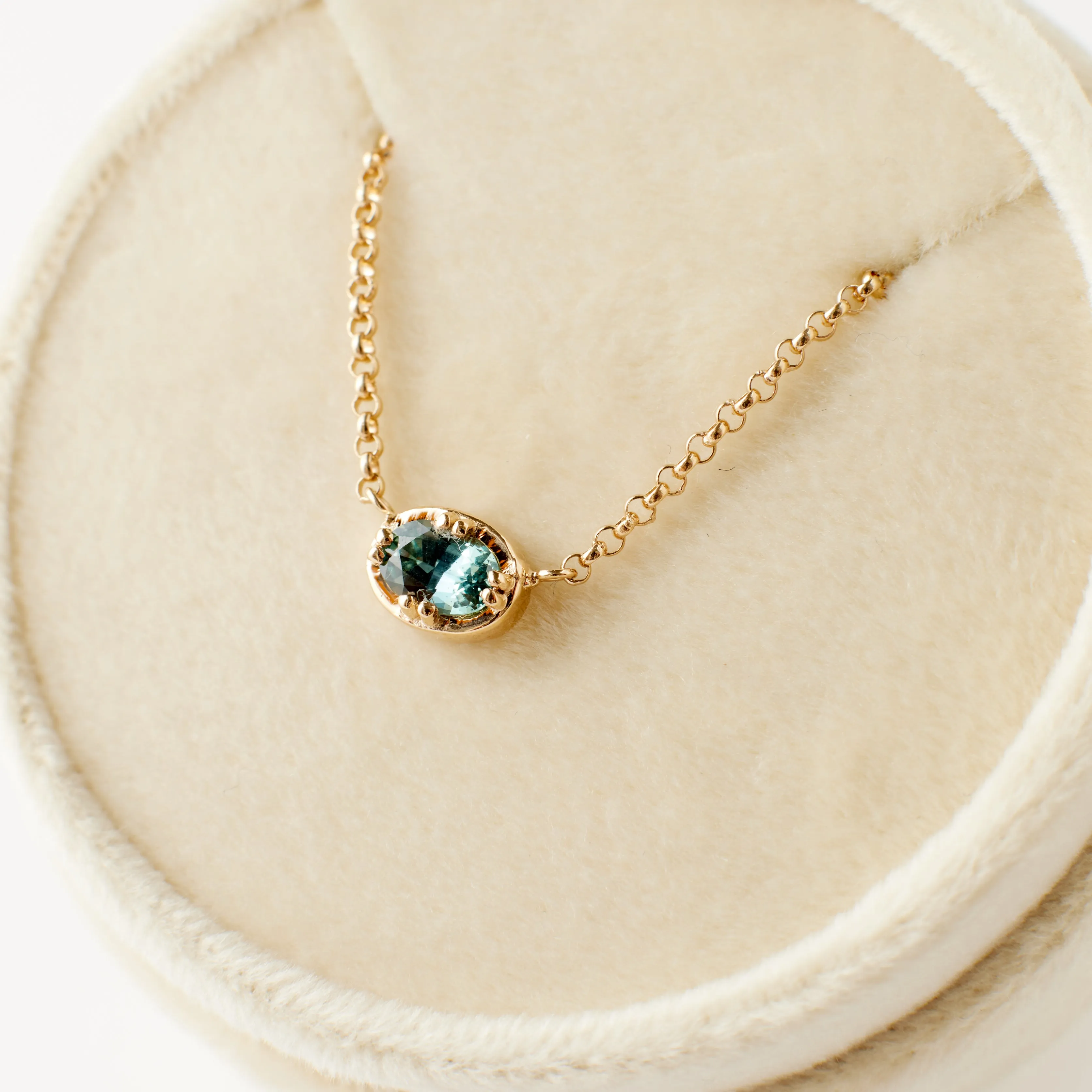 Fiona Necklace - Teal Montana Sapphire