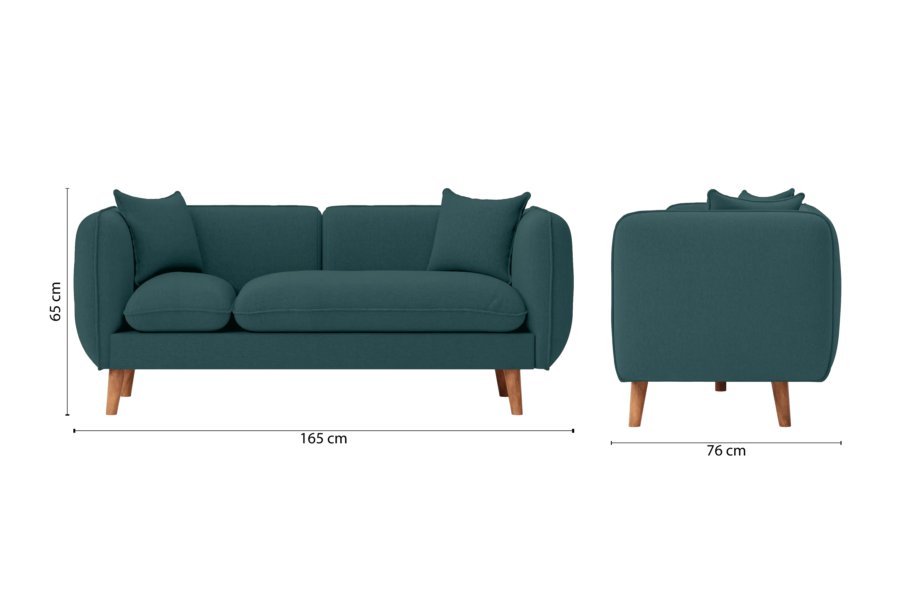 Florence 2 Seater Sofa Teal Linen Fabric