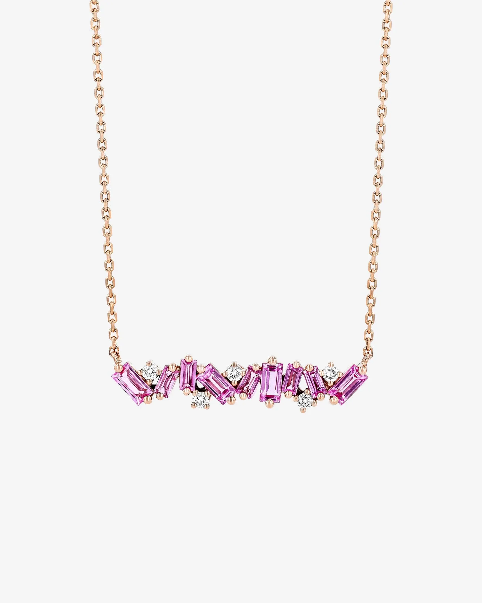 Frenzy Pink Sapphire Bar Pendant