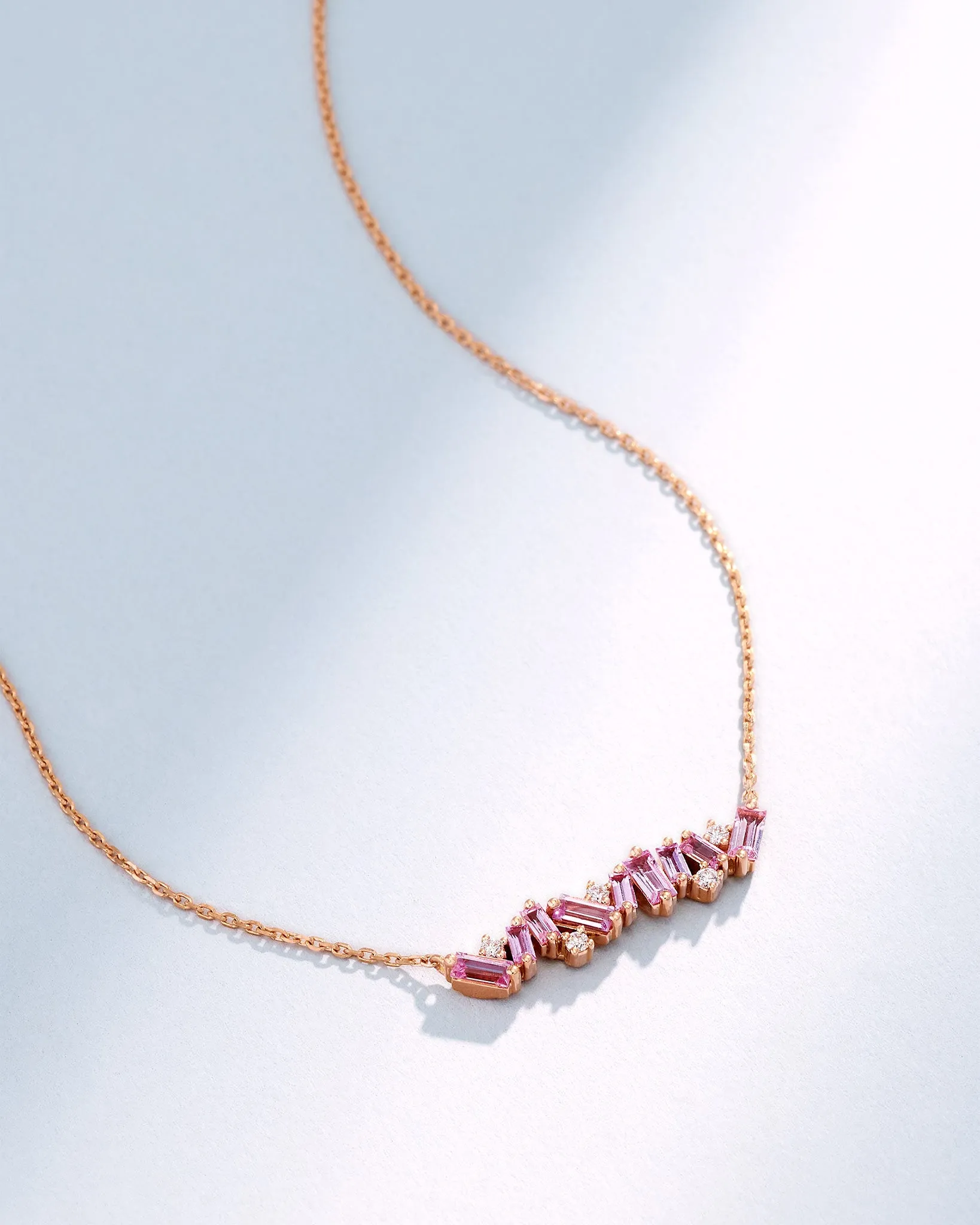 Frenzy Pink Sapphire Bar Pendant