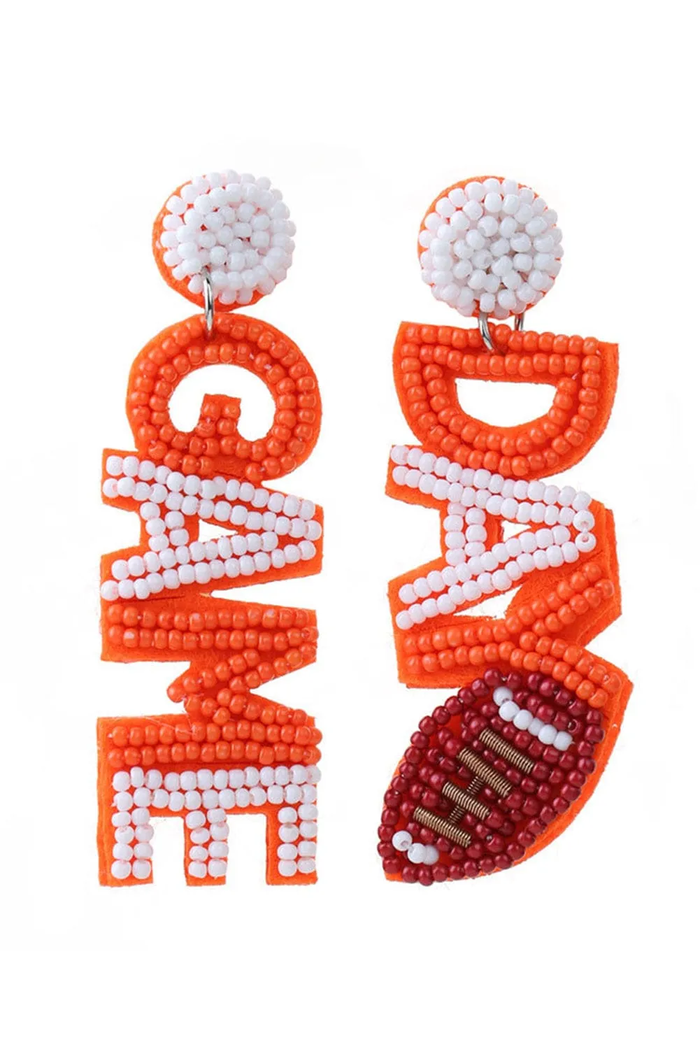 GAME DAY Orange Bead Earrings | PRE ORDER