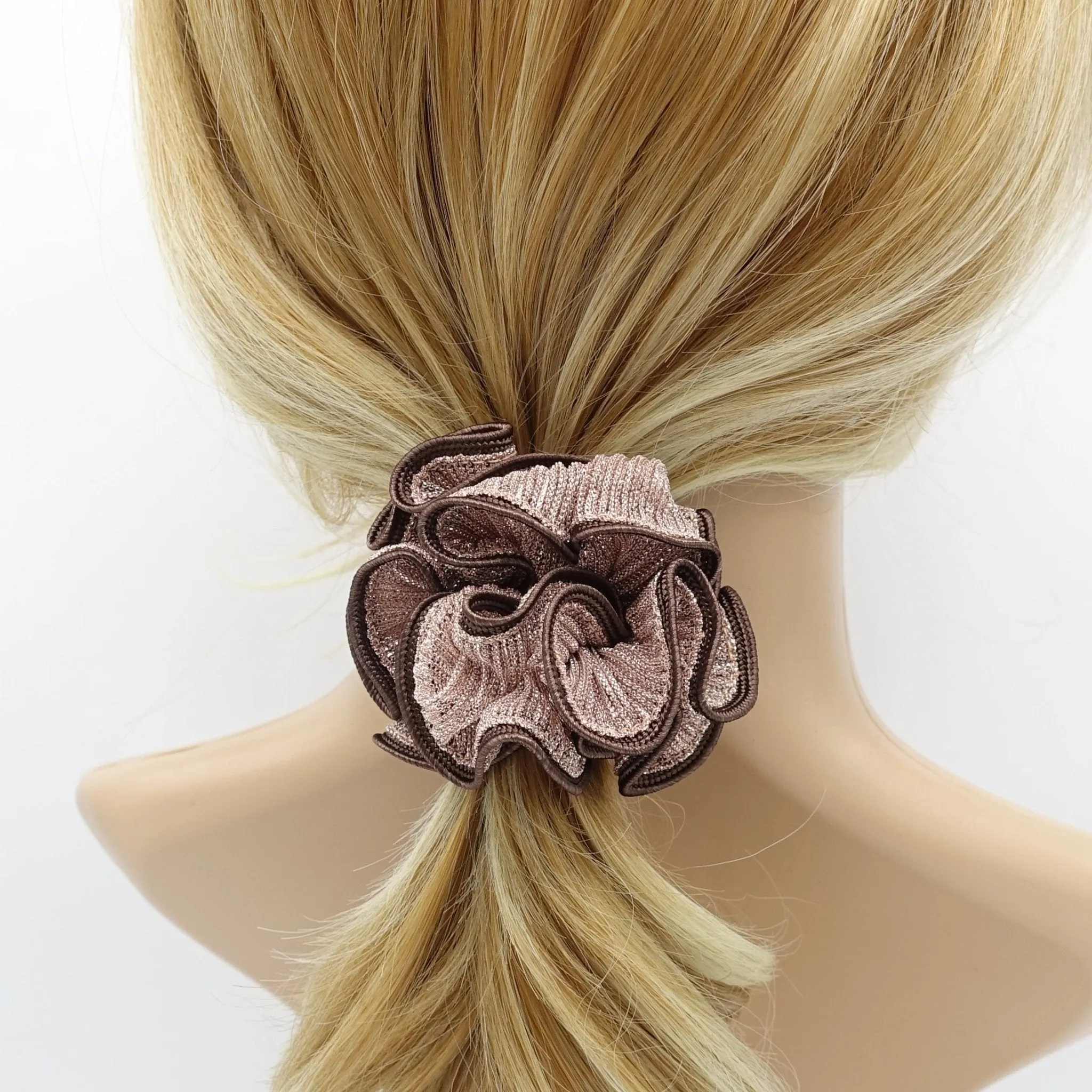 glittering scrunchies pleated women scrunchies hair elastic scrunchy for women