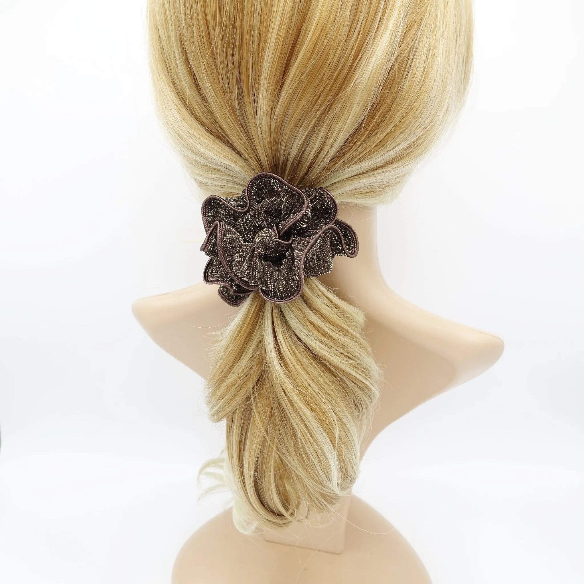 glittering scrunchies pleated women scrunchies hair elastic scrunchy for women