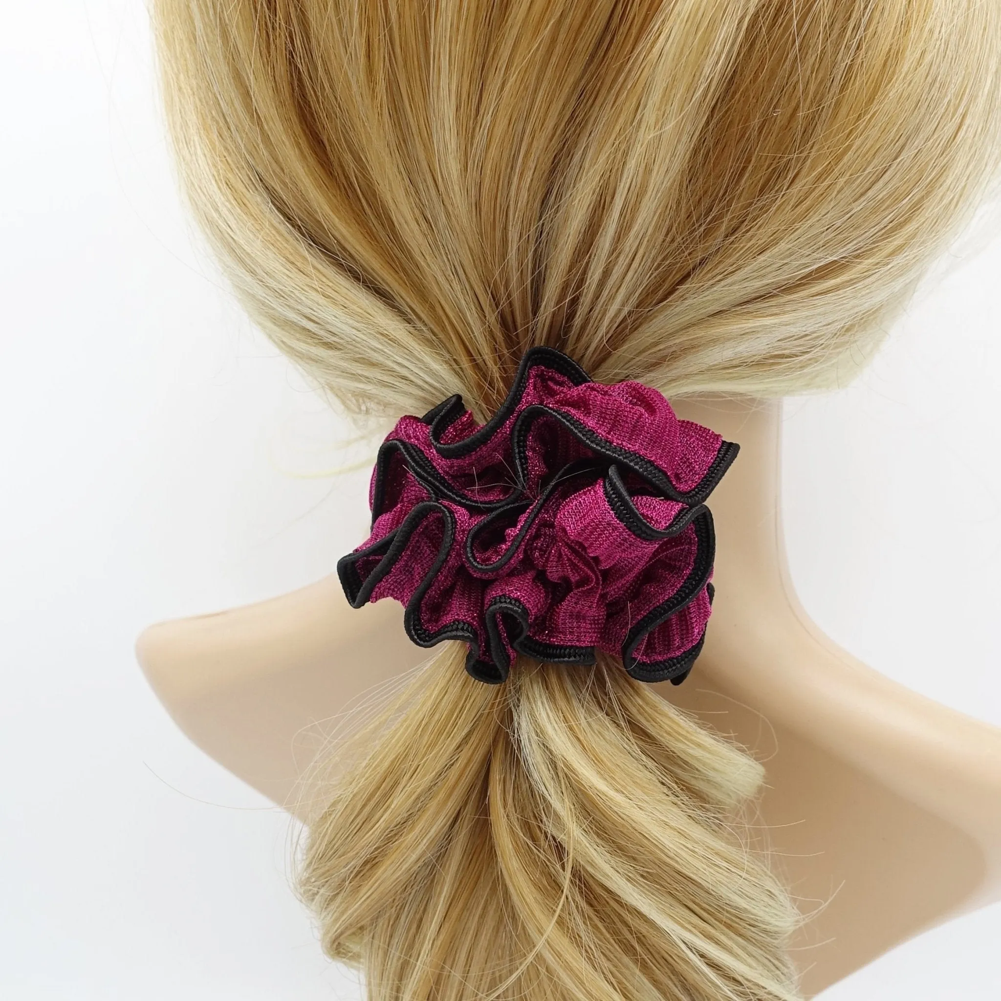 glittering scrunchies pleated women scrunchies hair elastic scrunchy for women