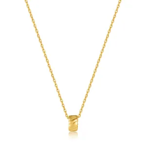 Gold Smooth Twist Pendant Necklace