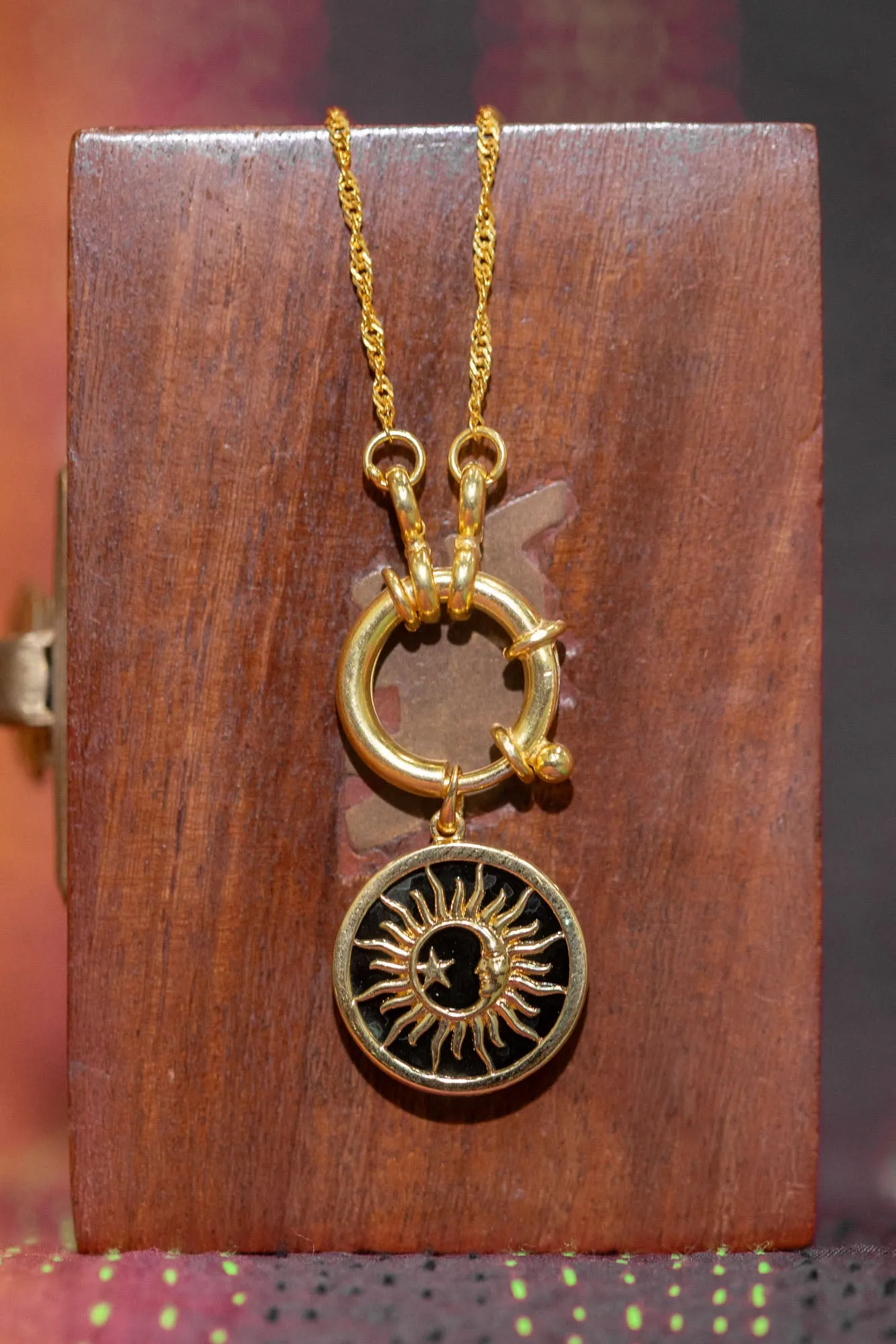 Gold Sun Flame Pendant